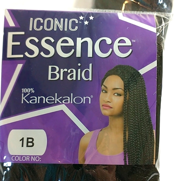 Iconic Essence Braid 100% Kanekalon Color 1B 2 separate packages 52" length - Picture 2 of 8